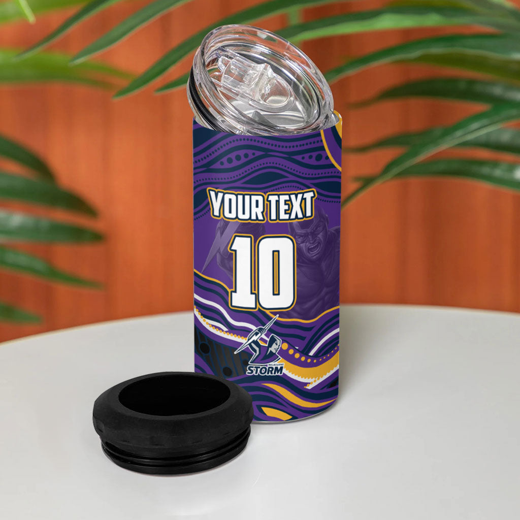 Personalized Gold Coast Titans 4 in 1 Can Cooler Tumbler Aboriginal Dot Art - Dreamtime Rugby Mascot