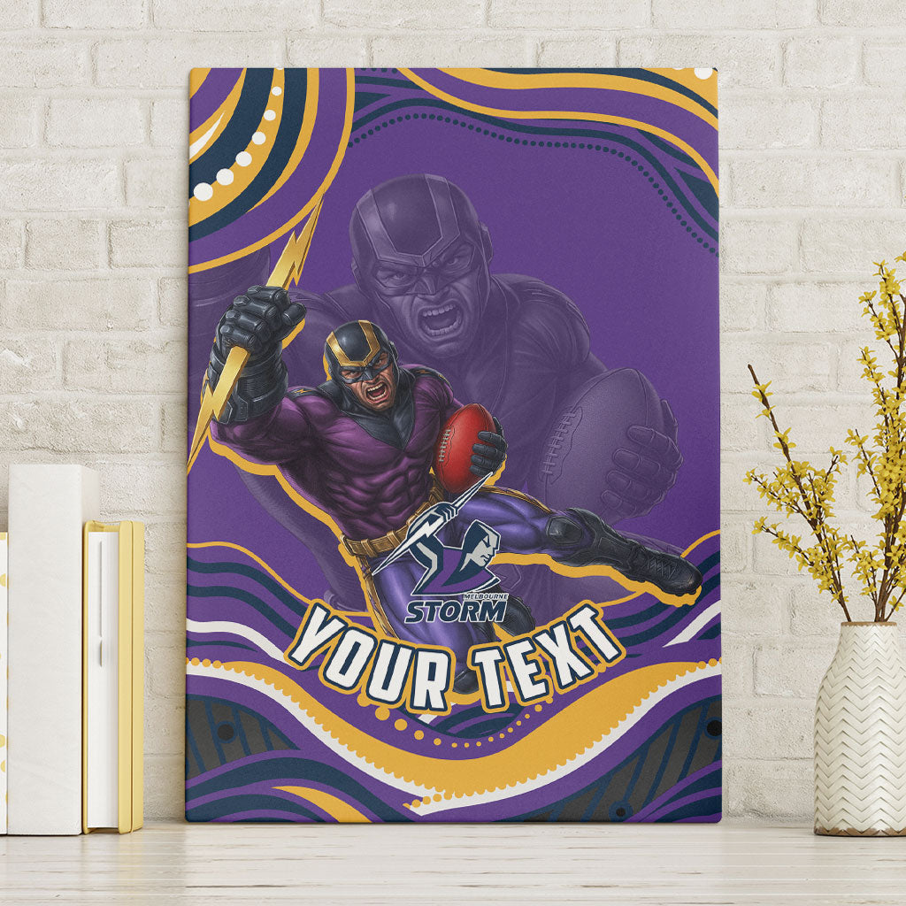 Personalized Gold Coast Titans Canvas Wall Art Aboriginal Dot Art - Dreamtime Rugby Mascot