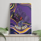 Personalized Gold Coast Titans Canvas Wall Art Aboriginal Dot Art - Dreamtime Rugby Mascot