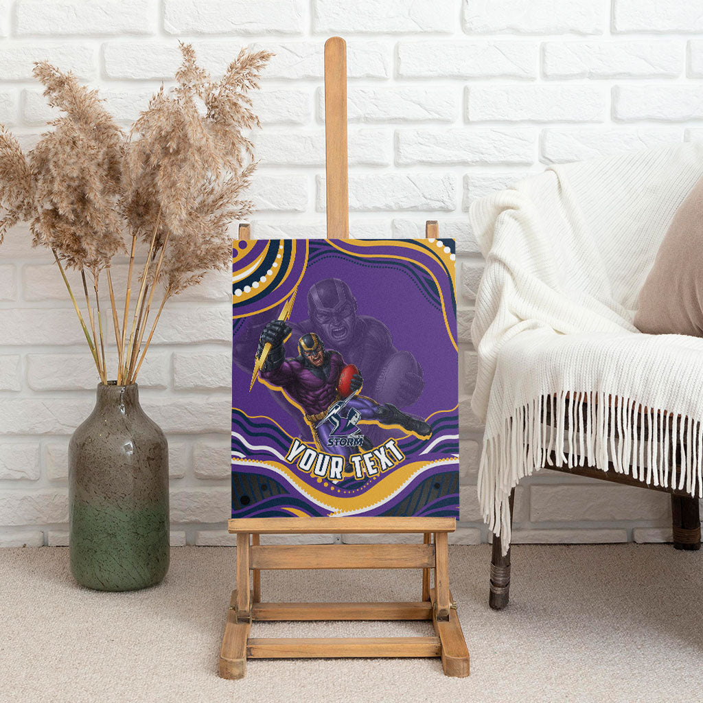 Personalized Gold Coast Titans Canvas Wall Art Aboriginal Dot Art - Dreamtime Rugby Mascot