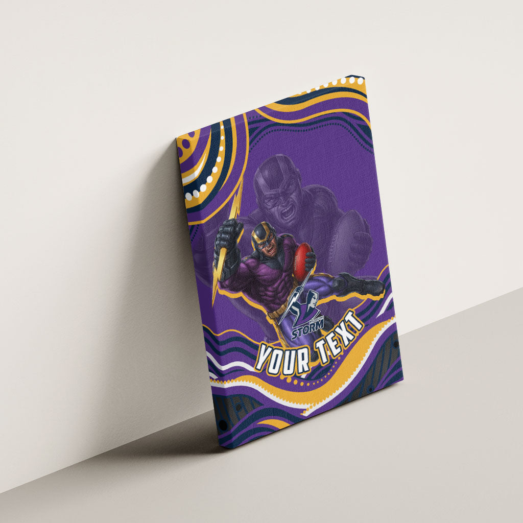 Personalized Gold Coast Titans Canvas Wall Art Aboriginal Dot Art - Dreamtime Rugby Mascot