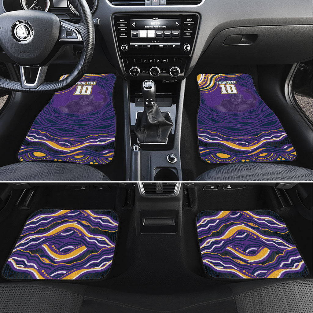 Personalized Gold Coast Titans Car Mats Aboriginal Dot Art - Dreamtime Rugby Mascot