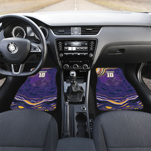 Personalized Gold Coast Titans Car Mats Aboriginal Dot Art - Dreamtime Rugby Mascot