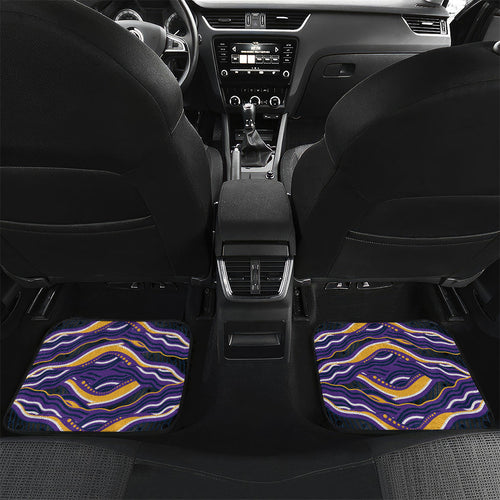 Personalized Gold Coast Titans Car Mats Aboriginal Dot Art - Dreamtime Rugby Mascot