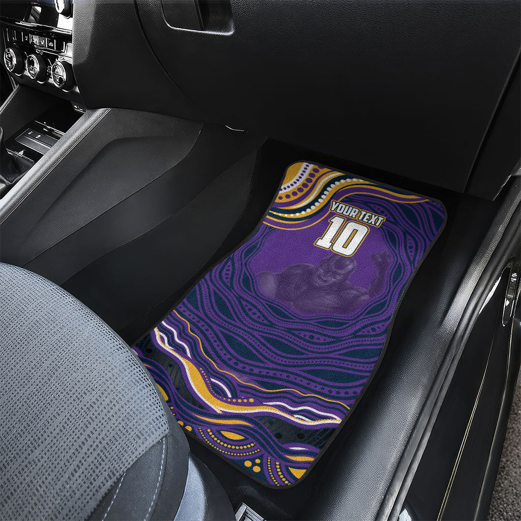 Personalized Gold Coast Titans Car Mats Aboriginal Dot Art - Dreamtime Rugby Mascot