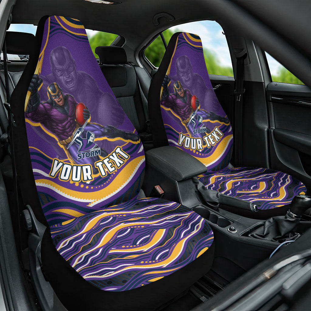 Personalized Gold Coast Titans Car Seat Cover Aboriginal Dot Art - Dreamtime Rugby Mascot