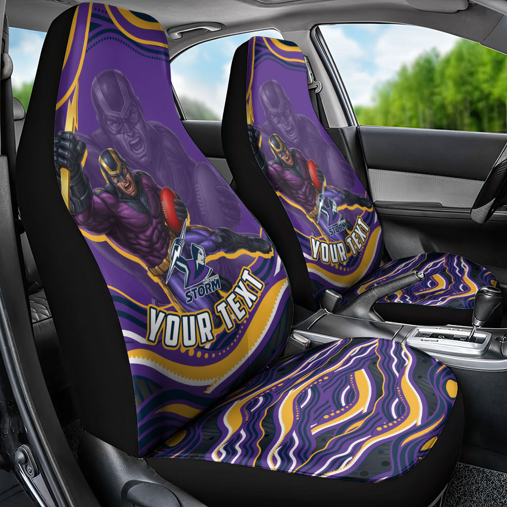 Personalized Gold Coast Titans Car Seat Cover Aboriginal Dot Art - Dreamtime Rugby Mascot