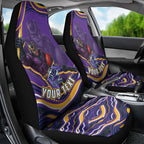 Personalized Gold Coast Titans Car Seat Cover Aboriginal Dot Art - Dreamtime Rugby Mascot
