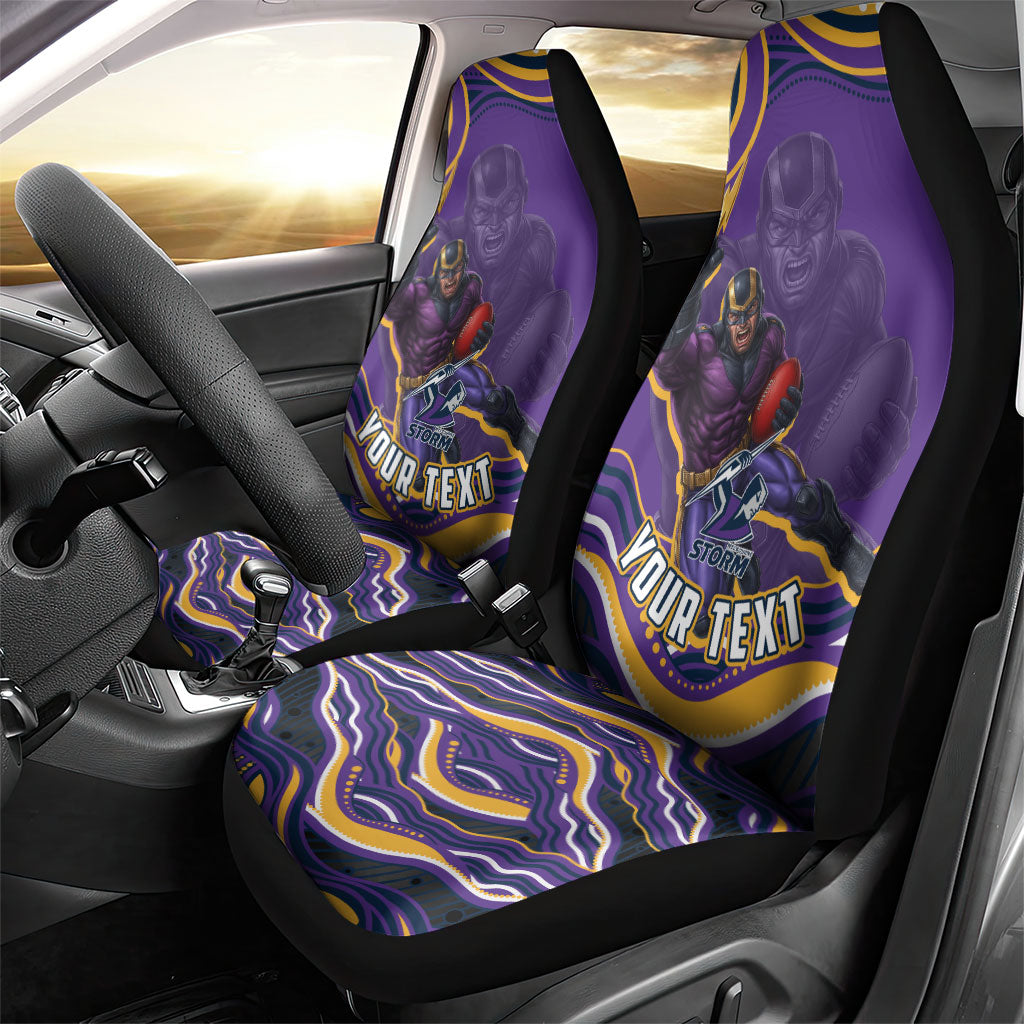 Personalized Gold Coast Titans Car Seat Cover Aboriginal Dot Art - Dreamtime Rugby Mascot