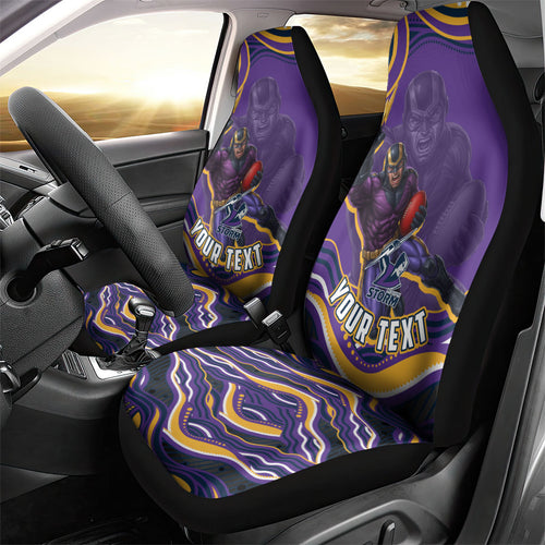 Personalized Gold Coast Titans Car Seat Cover Aboriginal Dot Art - Dreamtime Rugby Mascot