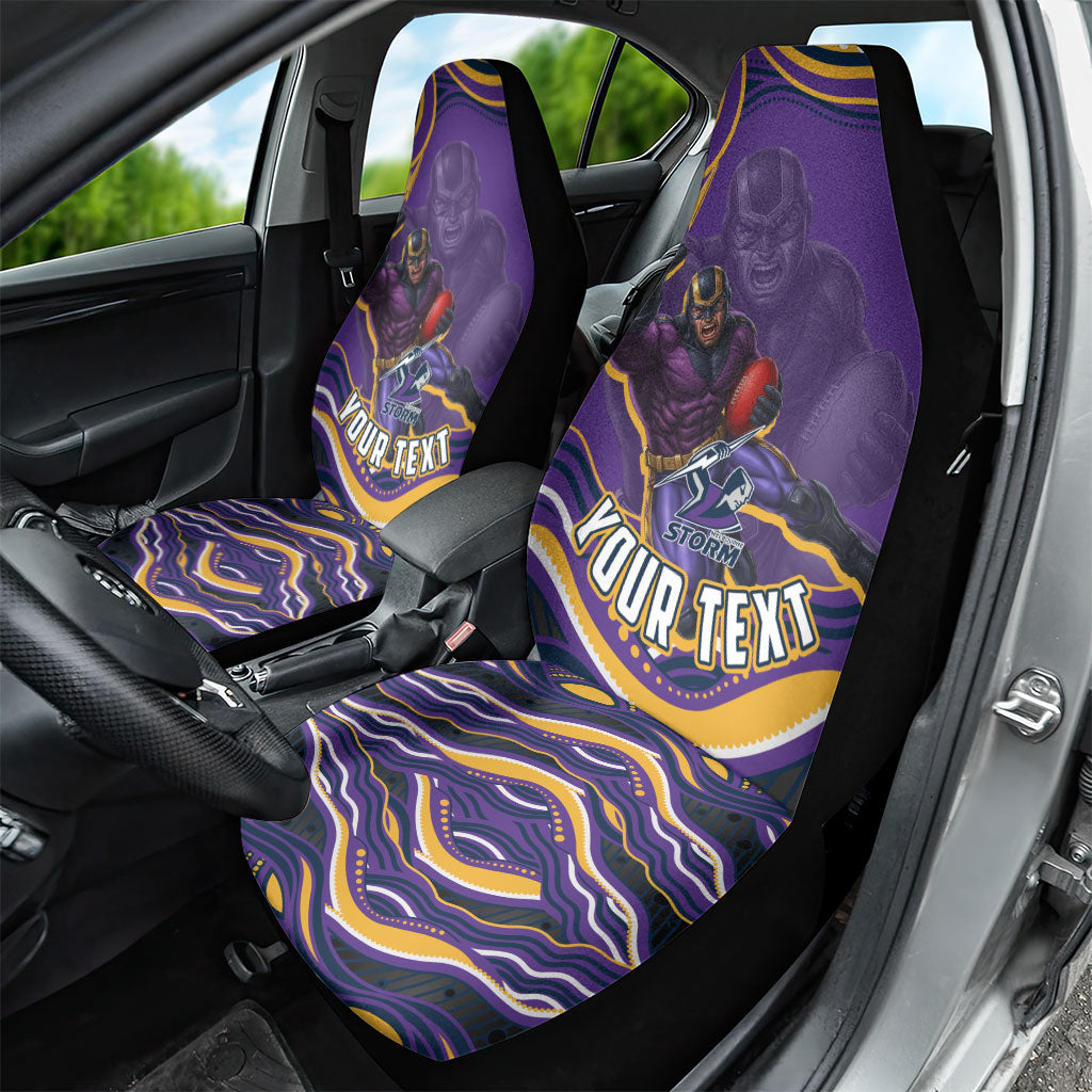 Personalized Gold Coast Titans Car Seat Cover Aboriginal Dot Art - Dreamtime Rugby Mascot