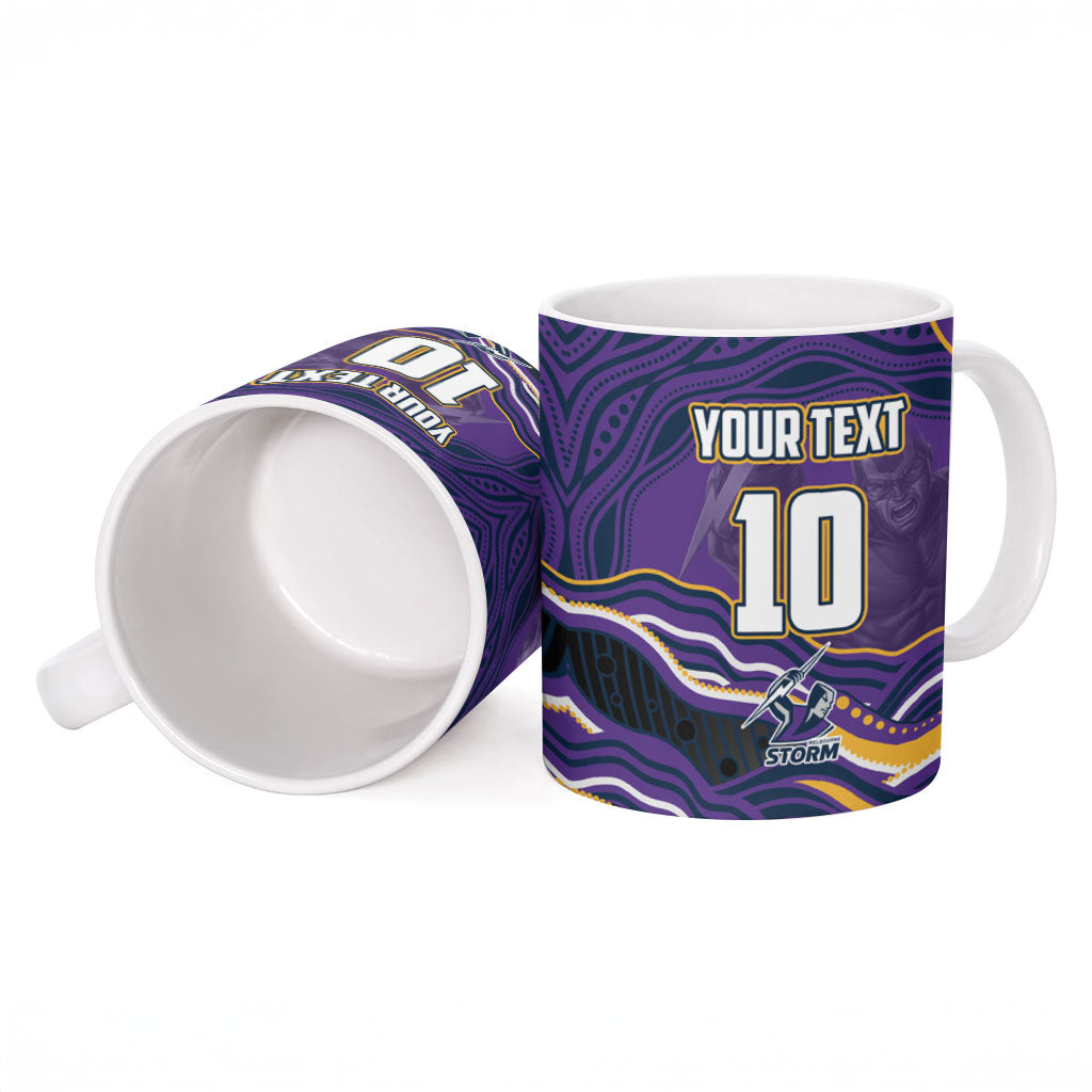 Personalized Gold Coast Titans Ceramic Mug Aboriginal Dot Art - Dreamtime Rugby Mascot