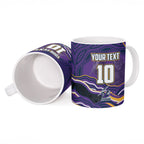 Personalized Gold Coast Titans Ceramic Mug Aboriginal Dot Art - Dreamtime Rugby Mascot