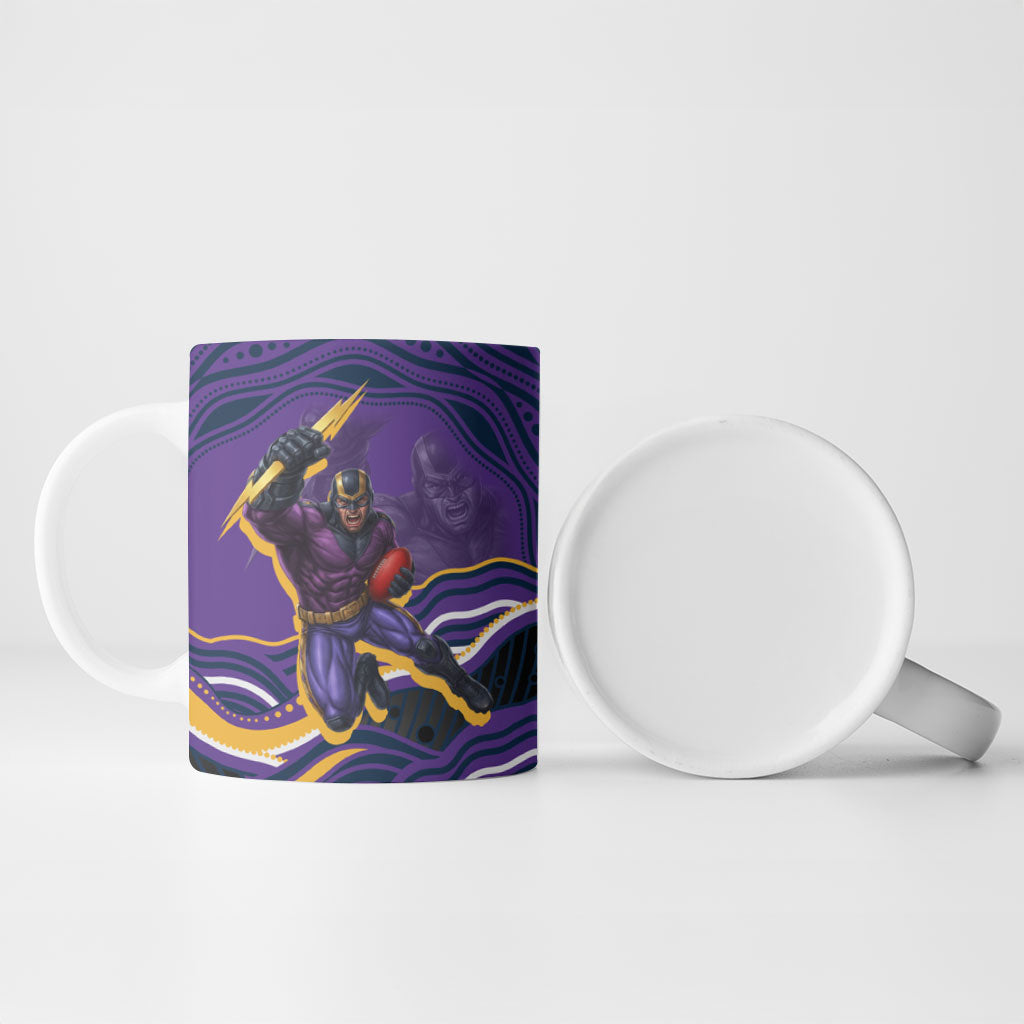 Personalized Gold Coast Titans Ceramic Mug Aboriginal Dot Art - Dreamtime Rugby Mascot