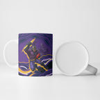 Personalized Gold Coast Titans Ceramic Mug Aboriginal Dot Art - Dreamtime Rugby Mascot