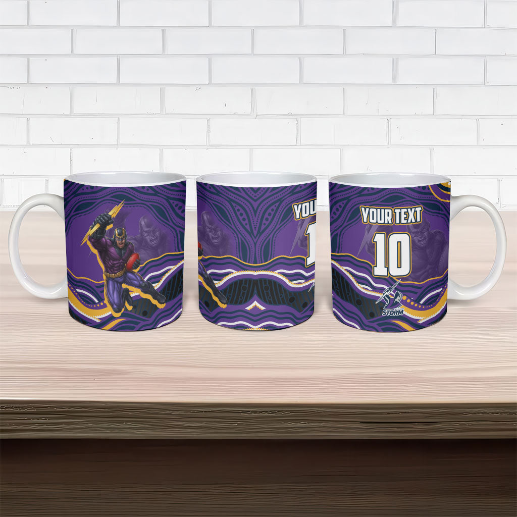Personalized Gold Coast Titans Ceramic Mug Aboriginal Dot Art - Dreamtime Rugby Mascot