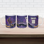 Personalized Gold Coast Titans Ceramic Mug Aboriginal Dot Art - Dreamtime Rugby Mascot