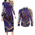 Personalized Gold Coast Titans Couples Matching Long Sleeve Bodycon Dress and Long Sleeve Button Shirt Aboriginal Dot Art - Dreamtime Rugby Mascot