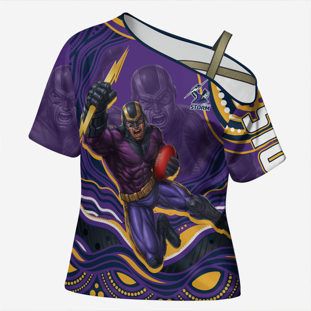 Personalized Gold Coast Titans Cross Shoulder Shirt Aboriginal Dot Art - Dreamtime Rugby Mascot