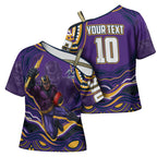 Personalized Gold Coast Titans Cross Shoulder Shirt Aboriginal Dot Art - Dreamtime Rugby Mascot
