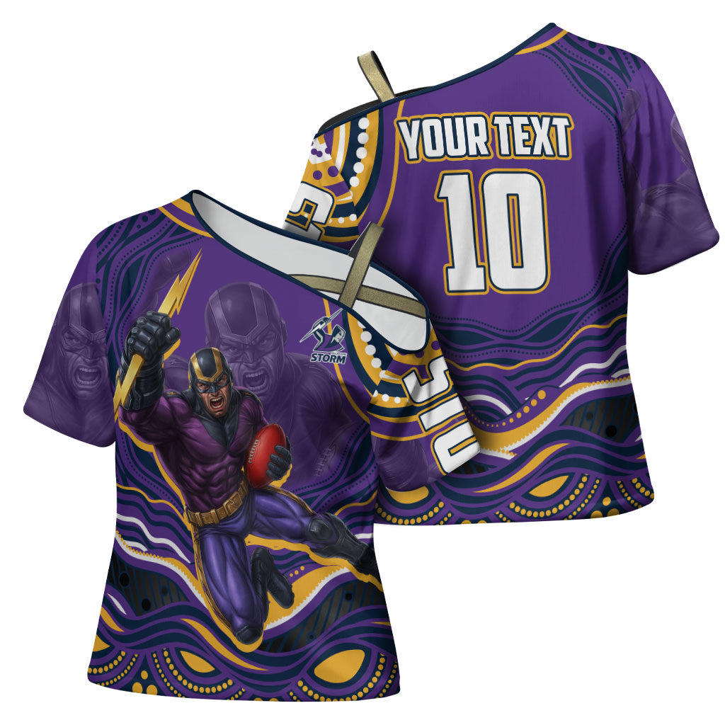 Personalized Gold Coast Titans Cross Shoulder Shirt Aboriginal Dot Art - Dreamtime Rugby Mascot