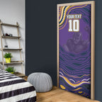 Personalized Gold Coast Titans Door Cover Aboriginal Dot Art - Dreamtime Rugby Mascot