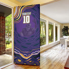 Personalized Gold Coast Titans Door Cover Aboriginal Dot Art - Dreamtime Rugby Mascot