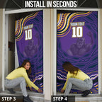 Personalized Gold Coast Titans Door Cover Aboriginal Dot Art - Dreamtime Rugby Mascot