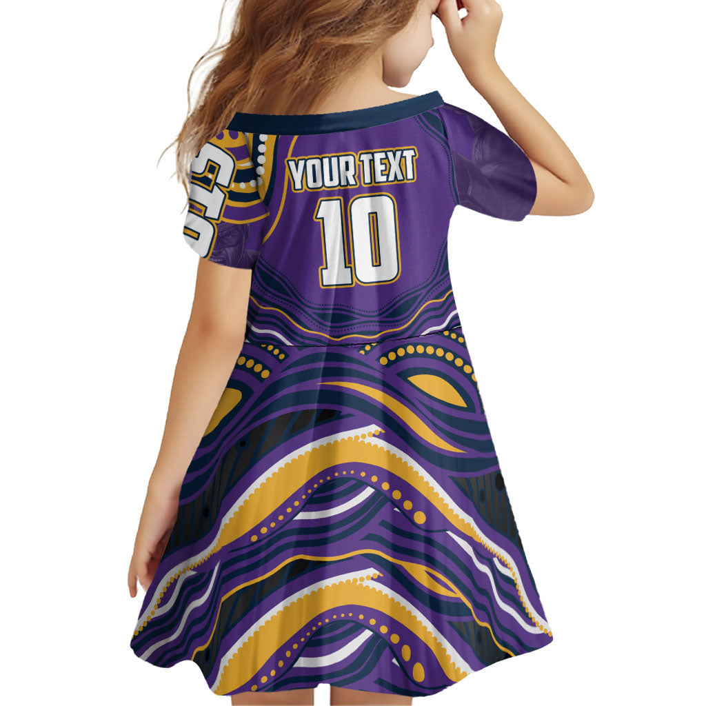 Personalized Gold Coast Titans Family Matching Off The Shoulder Long Sleeve Dress and Hawaiian Shirt Aboriginal Dot Art - Dreamtime Rugby Mascot