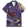 Personalized Gold Coast Titans Family Matching Off The Shoulder Long Sleeve Dress and Hawaiian Shirt Aboriginal Dot Art - Dreamtime Rugby Mascot