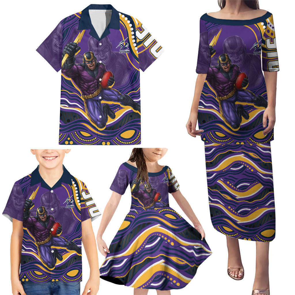 Personalized Gold Coast Titans Family Matching Puletasi and Hawaiian Shirt Aboriginal Dot Art - Dreamtime Rugby Mascot