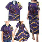 Personalized Gold Coast Titans Family Matching Puletasi and Hawaiian Shirt Aboriginal Dot Art - Dreamtime Rugby Mascot