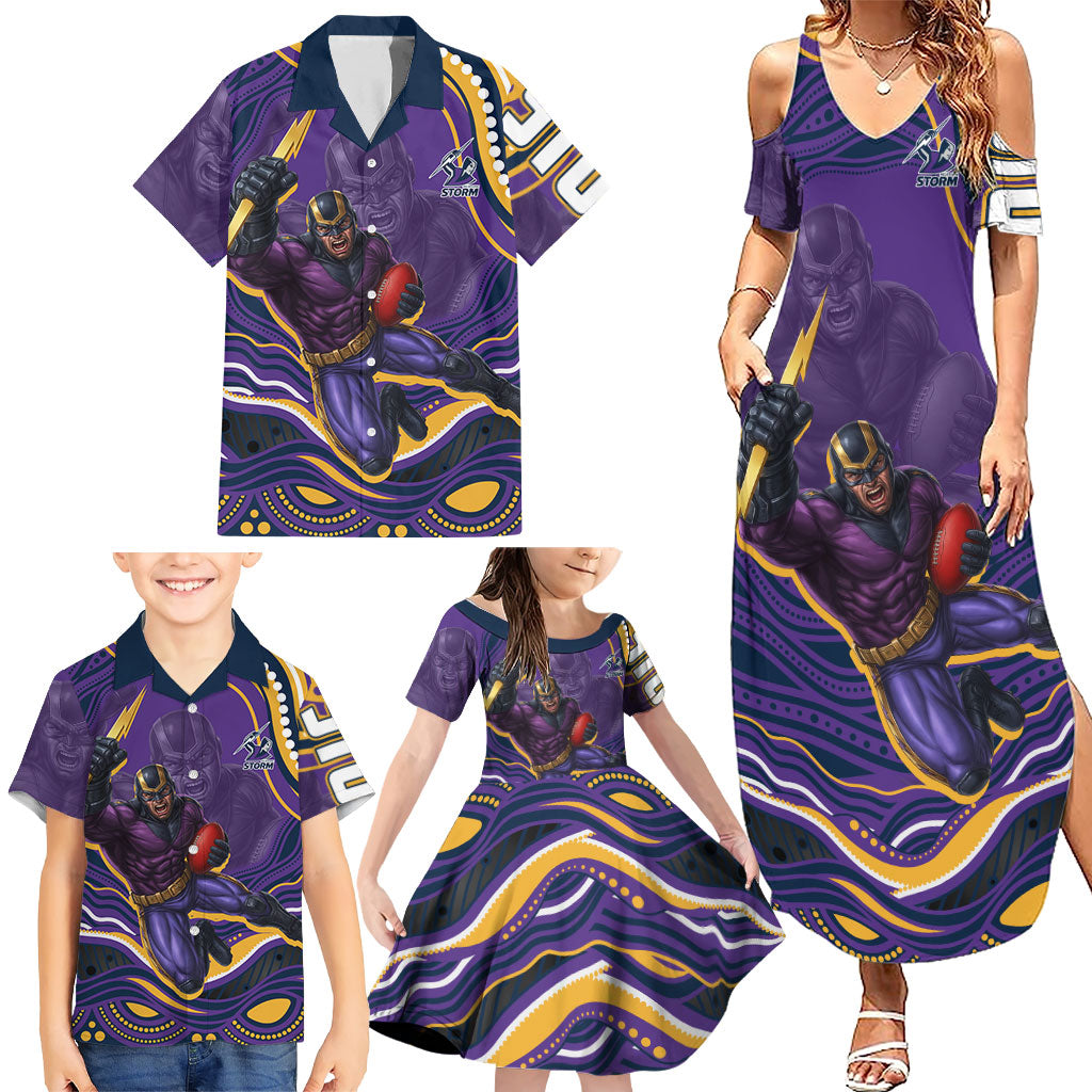 Personalized Gold Coast Titans Family Matching Summer Maxi Dress and Hawaiian Shirt Aboriginal Dot Art - Dreamtime Rugby Mascot