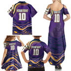 Personalized Gold Coast Titans Family Matching Summer Maxi Dress and Hawaiian Shirt Aboriginal Dot Art - Dreamtime Rugby Mascot