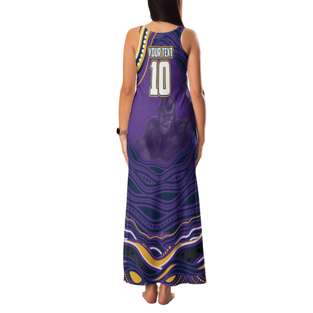 Personalized Gold Coast Titans Family Matching Tank Maxi Dress and Hawaiian Shirt Aboriginal Dot Art - Dreamtime Rugby Mascot