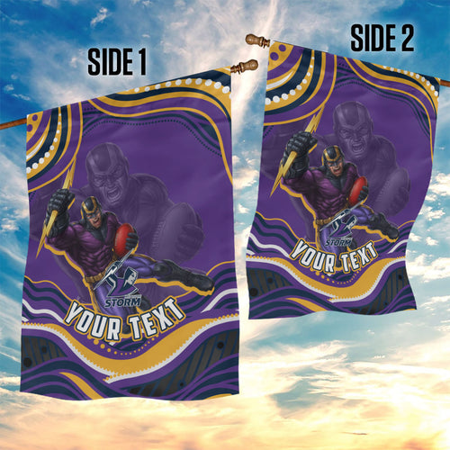 Personalized Gold Coast Titans Garden Flag Aboriginal Dot Art - Dreamtime Rugby Mascot