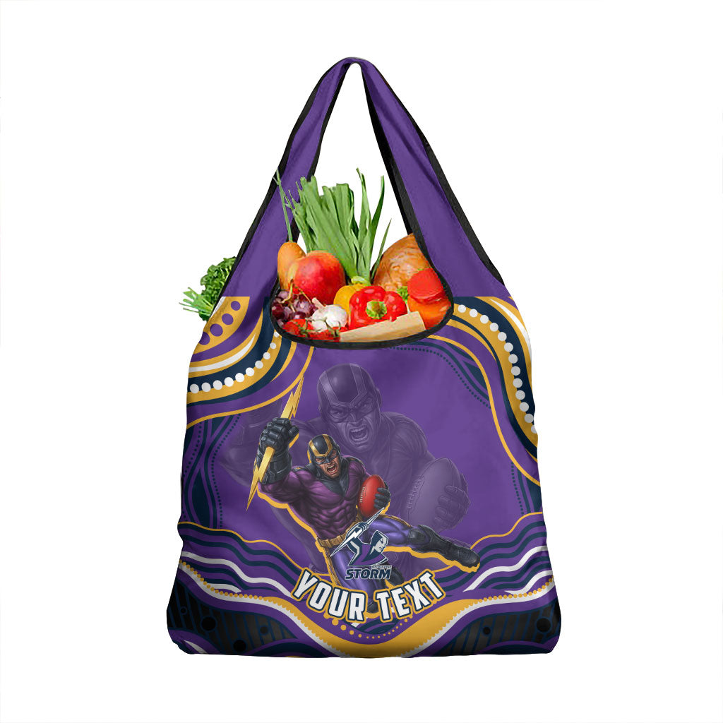 Personalized Gold Coast Titans Grocery Bag Aboriginal Dot Art - Dreamtime Rugby Mascot