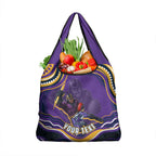 Personalized Gold Coast Titans Grocery Bag Aboriginal Dot Art - Dreamtime Rugby Mascot