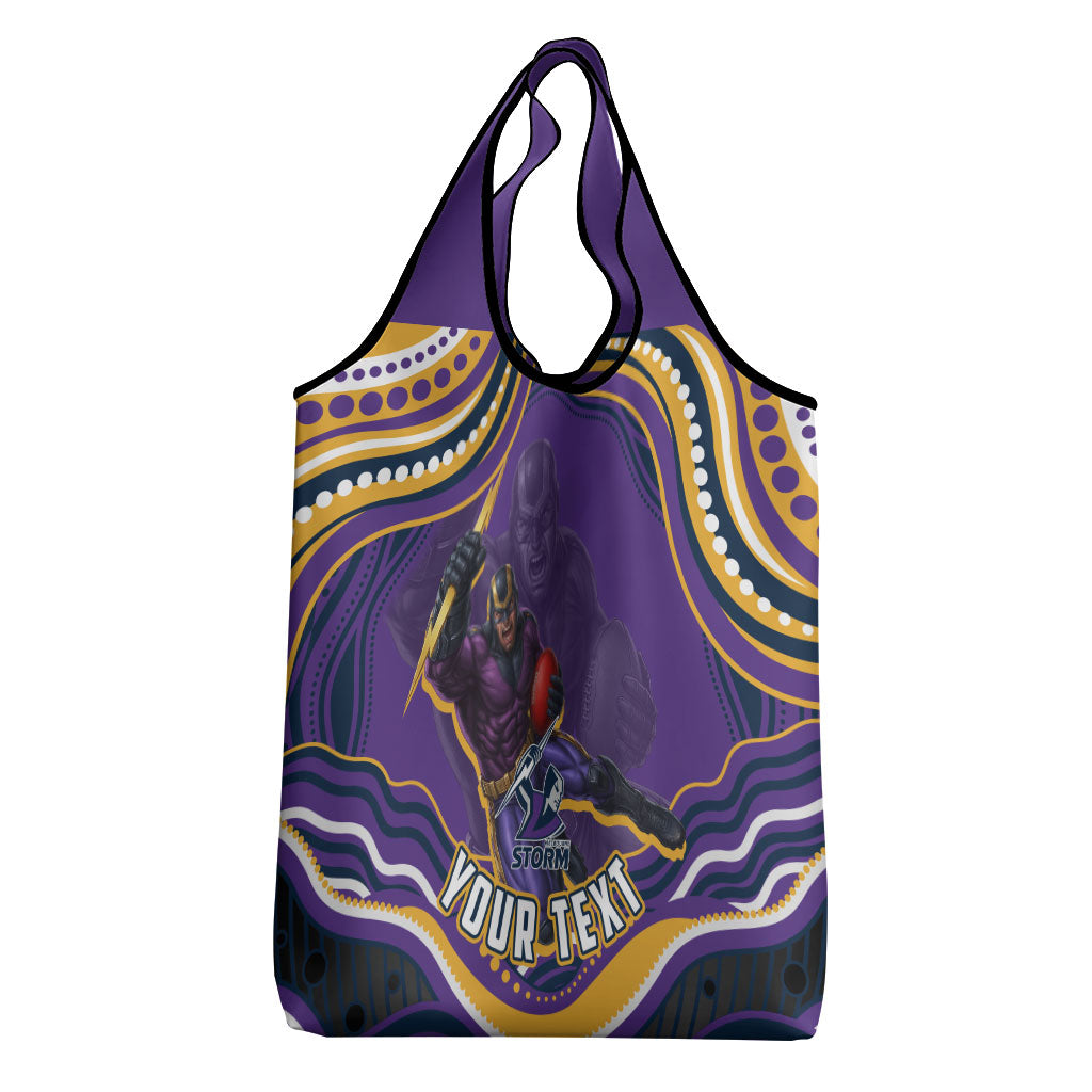 Personalized Gold Coast Titans Grocery Bag Aboriginal Dot Art - Dreamtime Rugby Mascot