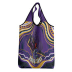 Personalized Gold Coast Titans Grocery Bag Aboriginal Dot Art - Dreamtime Rugby Mascot