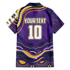 Personalized Gold Coast Titans Hawaiian Shirt Aboriginal Dot Art - Dreamtime Rugby Mascot
