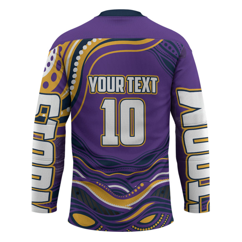 Personalized Gold Coast Titans Hockey Jersey Aboriginal Dot Art - Dreamtime Rugby Mascot