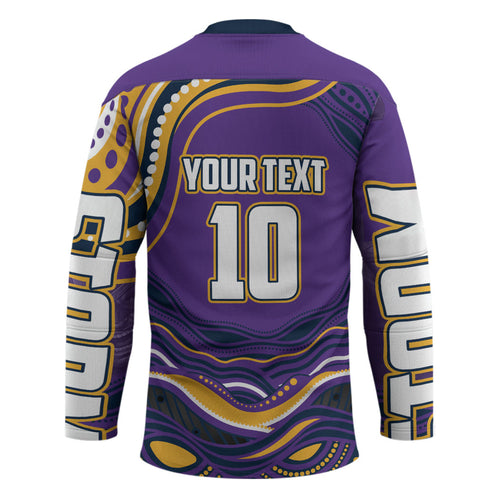 Personalized Gold Coast Titans Hockey Jersey Aboriginal Dot Art - Dreamtime Rugby Mascot