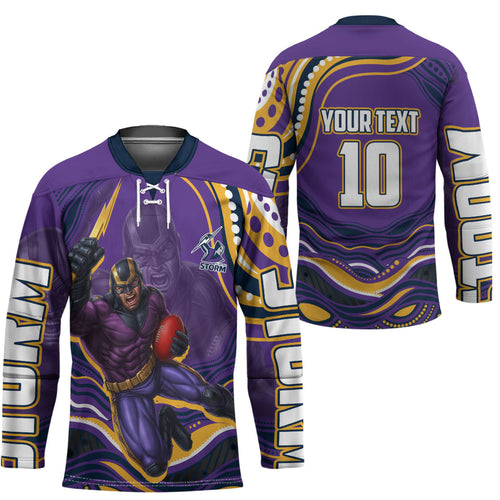 Personalized Gold Coast Titans Hockey Jersey Aboriginal Dot Art - Dreamtime Rugby Mascot