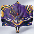 Personalized Gold Coast Titans Hooded Blanket Aboriginal Dot Art - Dreamtime Rugby Mascot