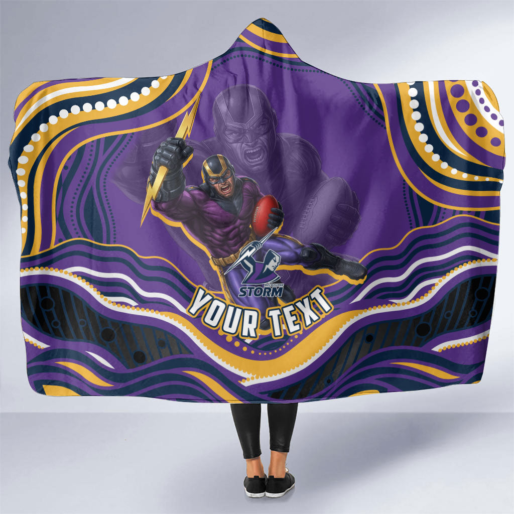 Personalized Gold Coast Titans Hooded Blanket Aboriginal Dot Art - Dreamtime Rugby Mascot