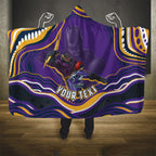 Personalized Gold Coast Titans Hooded Blanket Aboriginal Dot Art - Dreamtime Rugby Mascot