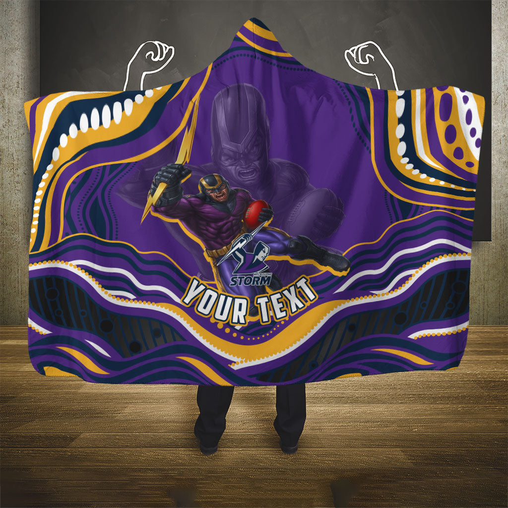 Personalized Gold Coast Titans Hooded Blanket Aboriginal Dot Art - Dreamtime Rugby Mascot