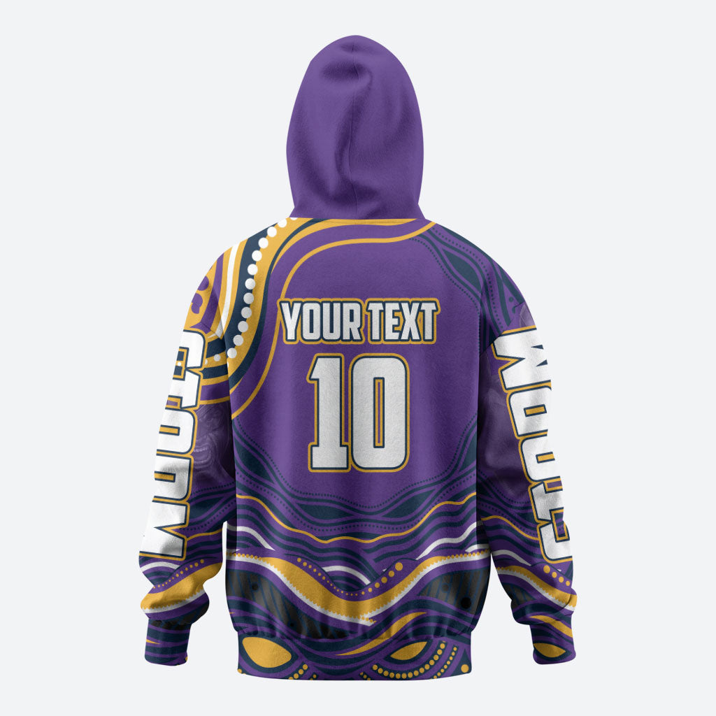 Personalized Gold Coast Titans Hoodie Aboriginal Dot Art - Dreamtime Rugby Mascot