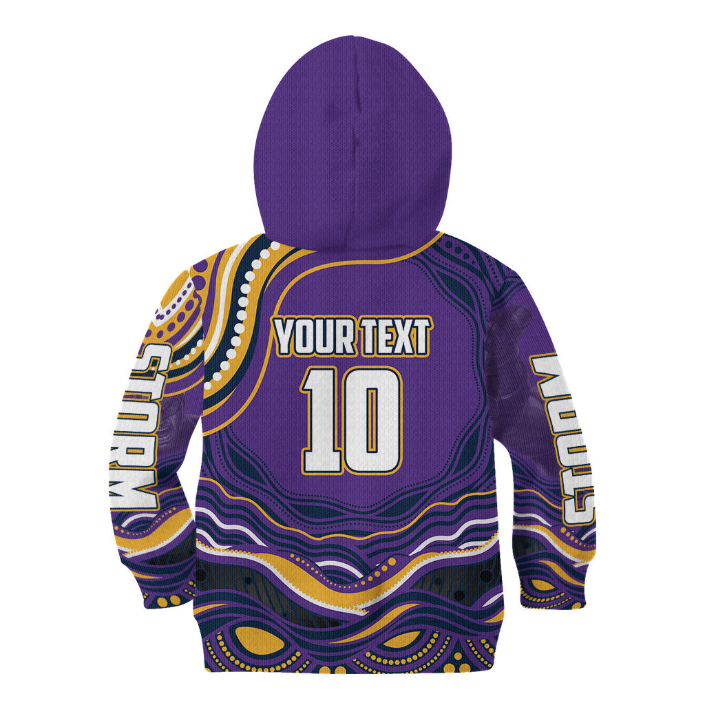 Personalized Gold Coast Titans Kid Hoodie Aboriginal Dot Art - Dreamtime Rugby Mascot